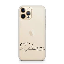 Lade das Bild in den Galerie-Viewer, Handyhülle personalisiert mit Name und Herz schlicht einfach einzigartig