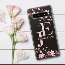 Lade das Bild in den Galerie-Viewer, Samsung S10 S20 A51 A71 S9 S8 Handyhülle Transparent TPU Silikon Frühling Blüten Rosa Pink LIebe Name Namen einzigartig