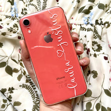 Lade das Bild in den Galerie-Viewer, Apple iPhone Xr Handyhülle Silikon Transparent Personalisierbar Name Liebe Paar Geschenk Kaufen
