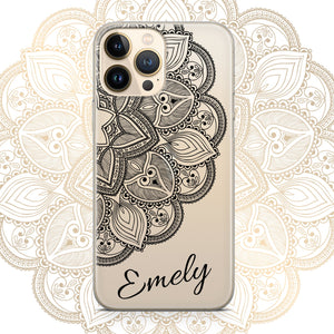 Personalisierte Handyhuelle iPhone 13 Mandala mit Name personalisiert