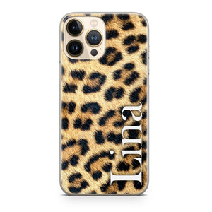 Handyhülle Xiaomi Personalisiert mit Name Leopard